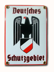 Emailleschild Deutsches Schutzgebiet