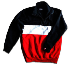 Schlupf-Sweater in schwarz-weiß-rot